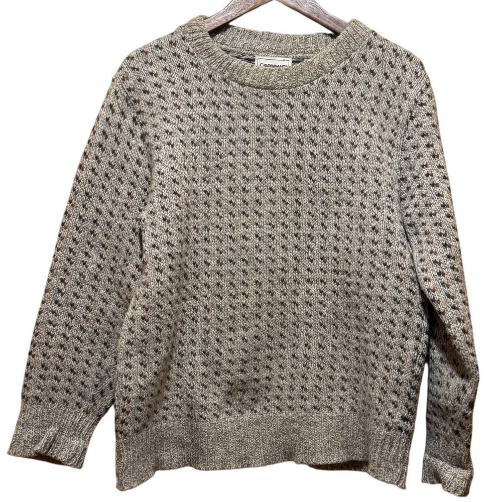 Vtg Campus Ragg Wool Sweater Mens M Tan Beige Pullover Birdseye Grandpa USA